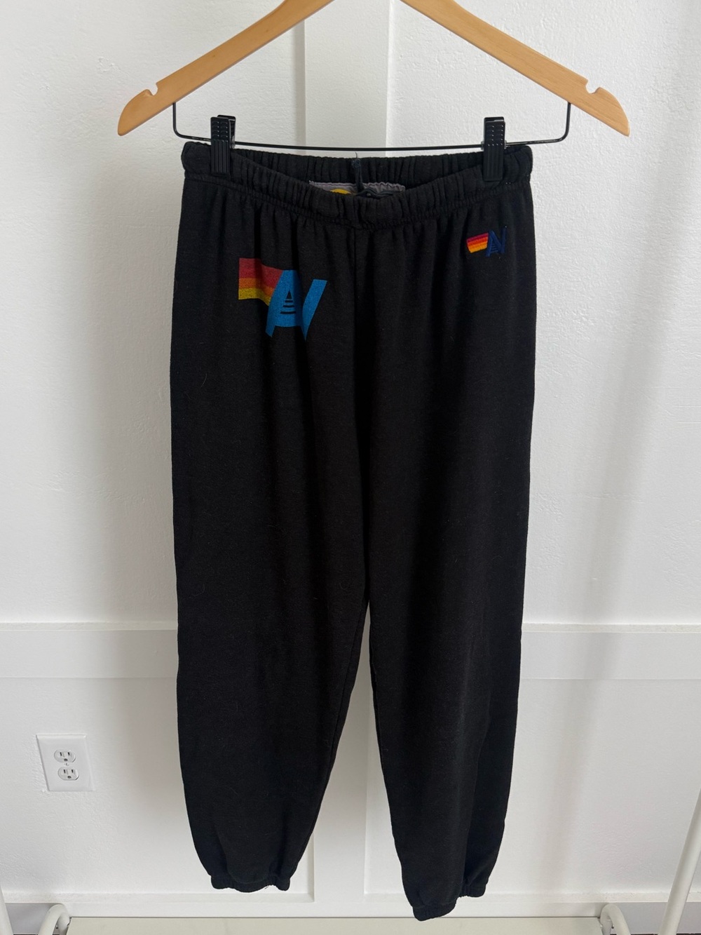 Aviator Nation Logo Black Sweatpants